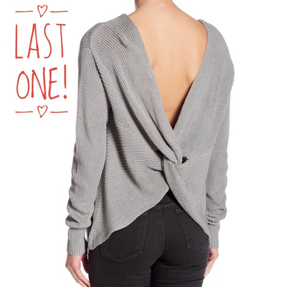 Sweaters - Light Grey Knot Back Sweater XL